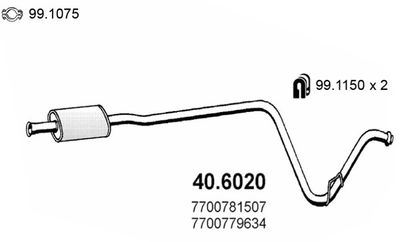 Tłumik środkowy ASSO 40.6020