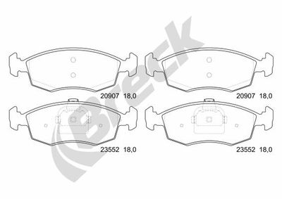 Bromsbeläggssats, skivbroms BRECK 23552 00 702 00