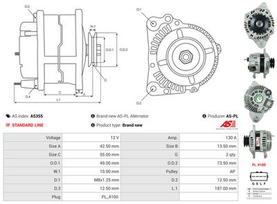 GENERATOR / ALTERNATOR AS-PL A5355 5