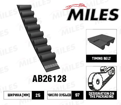 AB26128 MILES Зубчатый ремень