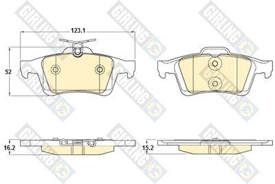 Комплект тормозных колодок, дисковый тормоз GIRLING 6120332 для FORD C-MAX