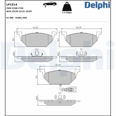 Brake Pad Set, disc brake LP1514