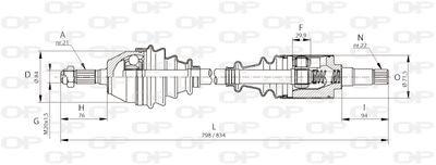 Приводной вал OPEN PARTS DRS6085.00 для CITROËN AX