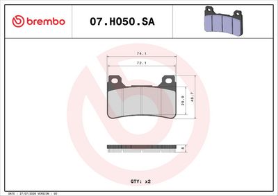 Set placute frana BREMBO 07HO50SA