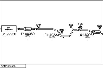 Układ wydechowy MTS FORD98458A033354