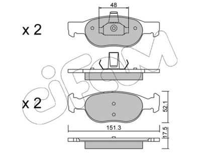 Brake Pad Set, disc brake 822-079-2