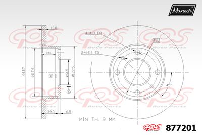 Тормозной диск MAXTECH 877201 для FIAT CAMPAGNOLA
