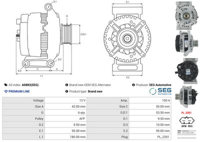GENERATOR / ALTERNATOR AS-PL A0883SEG 4