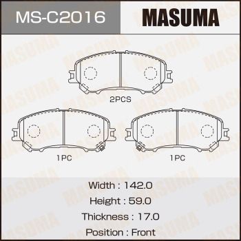 Комплект тормозных колодок MASUMA MS-C2016 для NISSAN QASHQAI