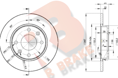 Тормозной диск R BRAKE 78RBD24689 для CITROËN C15