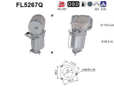 FILTRU FUNINGINE/PARTICULE SIST.DE ESAPAMENT AS FL5267Q