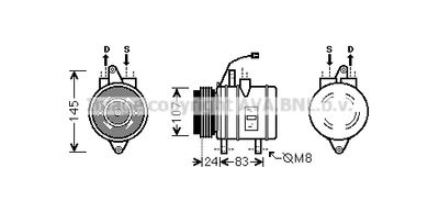 AVA QUALITY COOLING DWK096 Компрессор кондиционера  для CHEVROLET  (Шевроле Спарk)