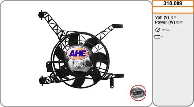 Вентилятор, охлаждение двигателя AHE 310.089 для FORD B-MAX