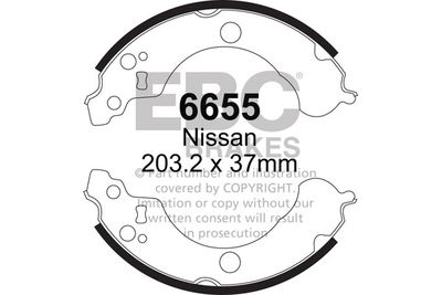 EBC Brakes 6655 Тормозные колодки барабанные  для NISSAN ALMERA II Hatchback (N16) 1.5