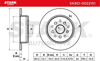 спирачен диск STARK SKBD-0022151