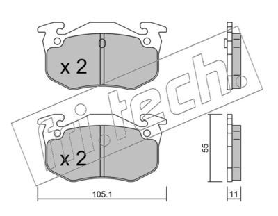 Sada brzdových destiček, kotoučová brzda fri.tech. 040.0