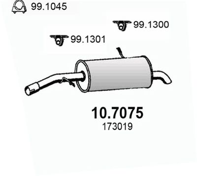 ASSO 10.7075 Глушитель выхлопных газов  для PEUGEOT 1007 (Пежо 1007)