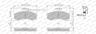 BREMSBELAGSATZ SCHEIBENBREMSE FERODO FVR287 1
