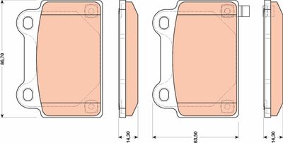 Комплект тормозных колодок, дисковый тормоз TRW GDB3488 для MITSUBISHI LANCER