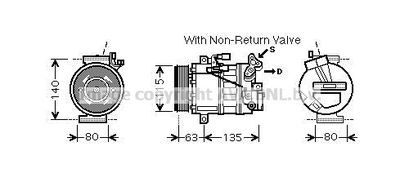 Компрессор, кондиционер AVA QUALITY COOLING RTAK487 для RENAULT KAPTUR