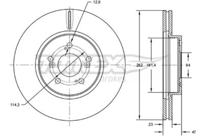 Тормозной диск TOMEX Brakes TX 72-71 для BYD G6
