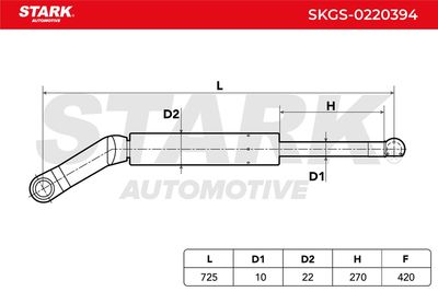 газов амортисьор, багажно/товарно пространство STARK SKGS-0220394