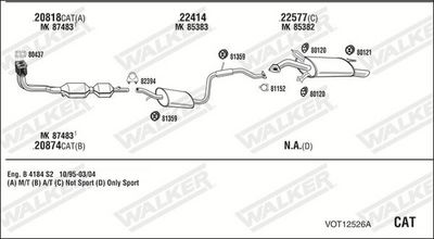 ABGASANLAGE WALKER VOT12526A