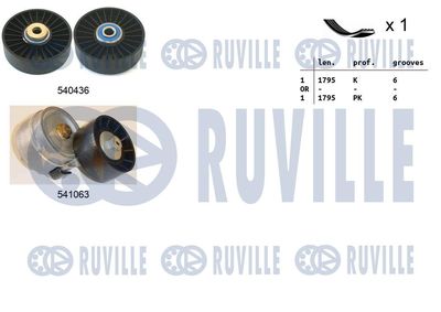 SET CUREA TRANSMISIE CU CANELURI RUVILLE 570152