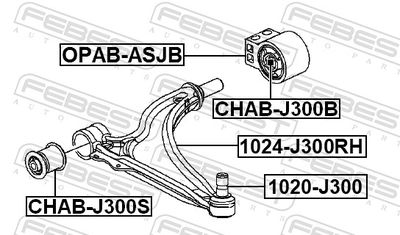 Control/Trailing Arm, wheel suspension 1024-J300RH