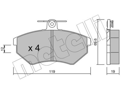 Комплект тормозных колодок, дисковый тормоз METELLI 22-0050-2 для CHERY FLAGCLOUD