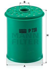 MANN-FILTER P 738 x Топливный фильтр  для PEUGEOT 406 (Пежо 406)