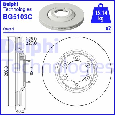 Bromsskiva DELPHI BG5103C