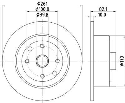 Тормозной диск HELLA 8DD 355 101-671 для OPEL KADETT