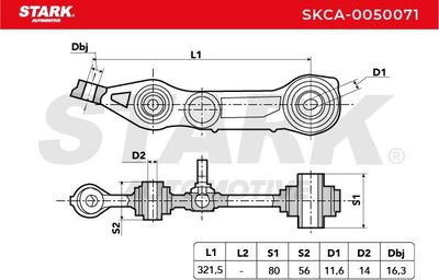 носач, окачване на колелата STARK SKCA-0050071
