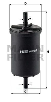 Топливный фильтр MANN-FILTER WK 6002 для NISSAN KUBISTAR