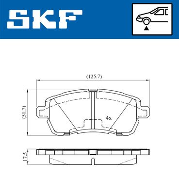 Комплект тормозных колодок, дисковый тормоз SKF VKBP 80574 для FORD KA+