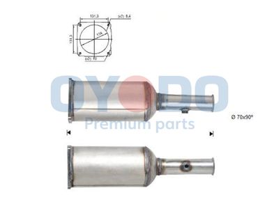 Filtr sadzy / filtr cząstek stałych, układ wydechowy OYODO 20N0023-OYO