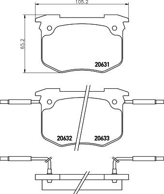 Комплект тормозных колодок, дисковый тормоз MINTEX MDB1315 для PEUGEOT 604