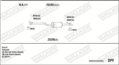 SISTEM DE ESAPAMENT WALKER MBK005696A