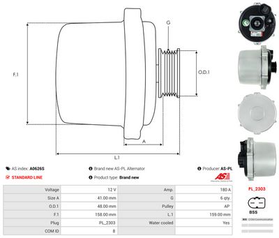 GENERATOR / ALTERNATOR AS-PL A0626S 4