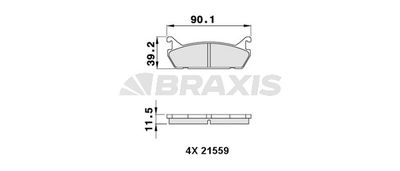Комплект тормозных колодок, дисковый тормоз BRAXIS AA0296 для MAZDA MX-5