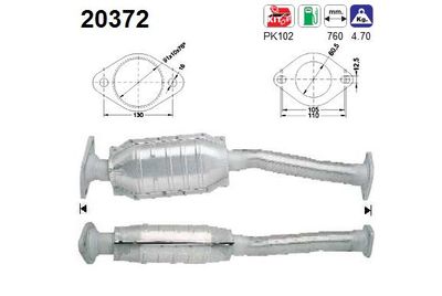 Катализатор AS 20372 для FORD COUGAR