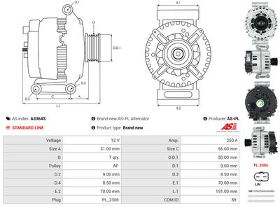 GENERATOR / ALTERNATOR AS-PL A3364S 4