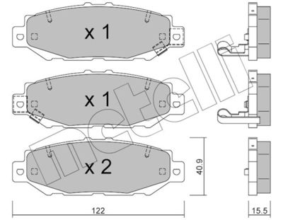 Комплект тормозных колодок, дисковый тормоз METELLI 22-0759-0 для TOYOTA ARISTO