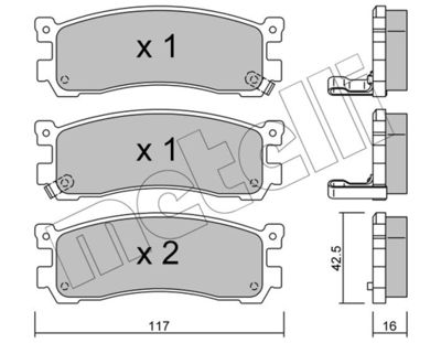 Комплект тормозных колодок, дисковый тормоз METELLI 22-0478-0 для MAZDA MPV