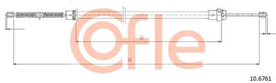 Тросик, cтояночный тормоз COFLE 92.10.6761 для RENAULT SAFRANE