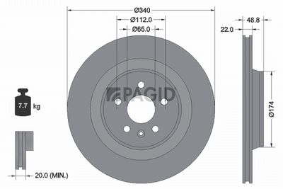 спирачен диск PAGID 56550NC