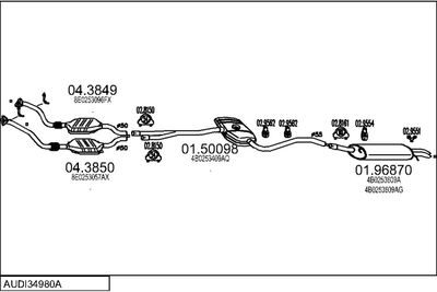 SISTEM DE ESAPAMENT MTS AUDI34980A005323