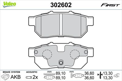 Brake Pad Set, disc brake 302602