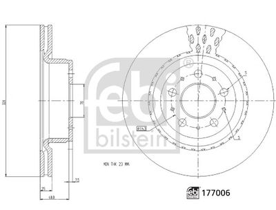Тормозной диск FEBI BILSTEIN 177006 для TESLA MODEL 3